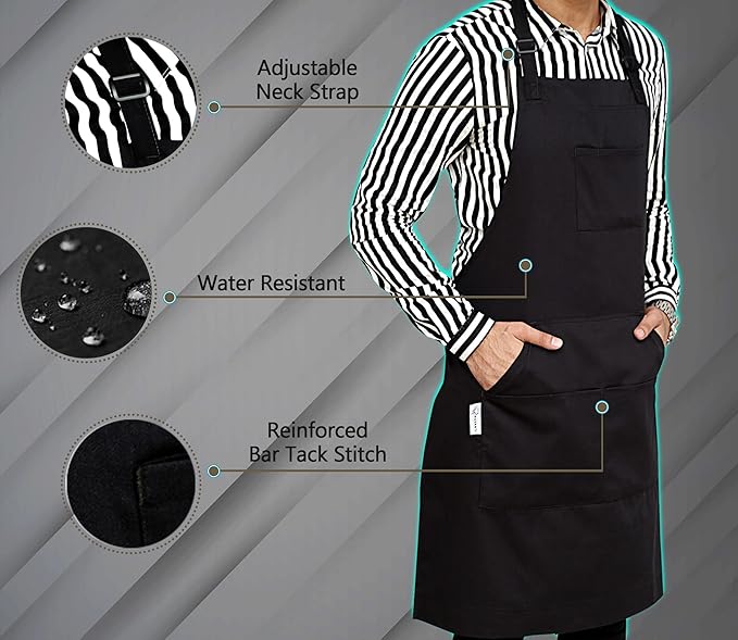 Men's oil-proof and waterproof work apron - Image 2