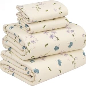 4-piece set Printed flannel sheets