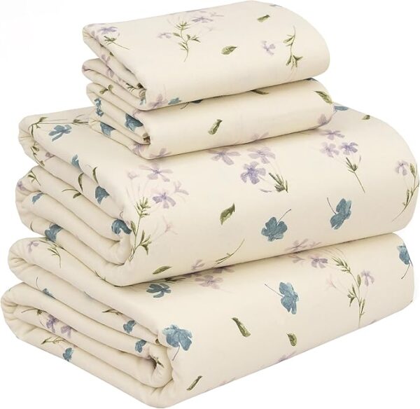 4-piece set Printed flannel sheets