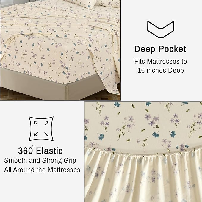 4-piece set Printed flannel sheets - Image 4